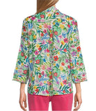 FLORAL BUTTON FRONT TUNIC