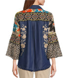 EMBROIDERED BUTTON FRONT TOP