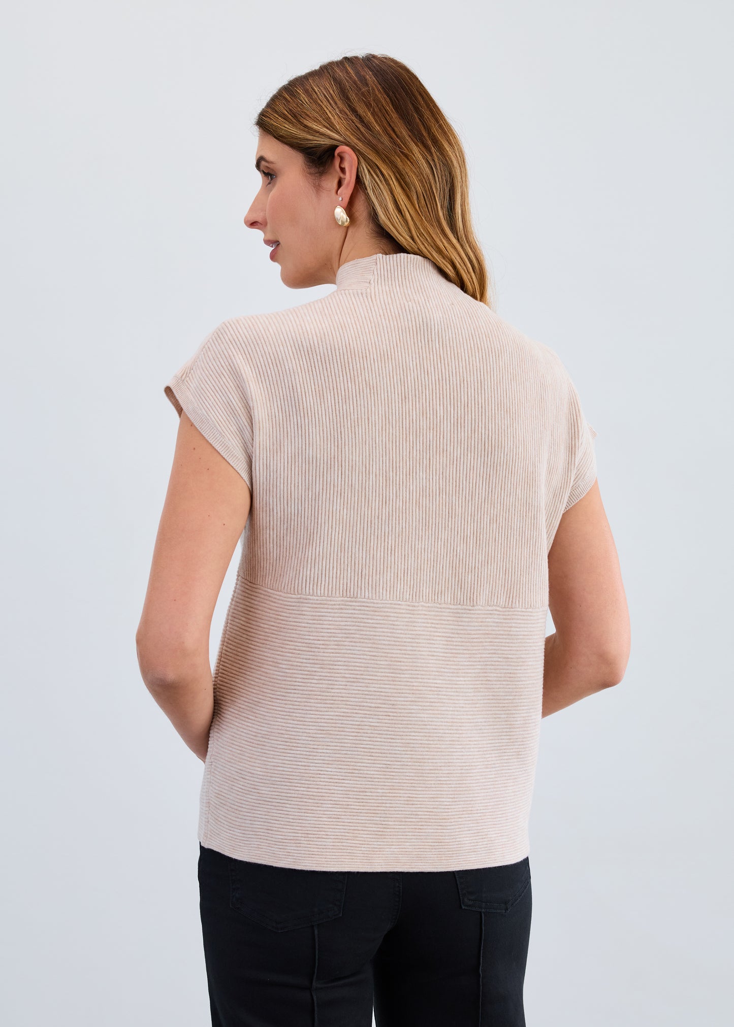 Ottoman Cap Sleeve Sweater Vest