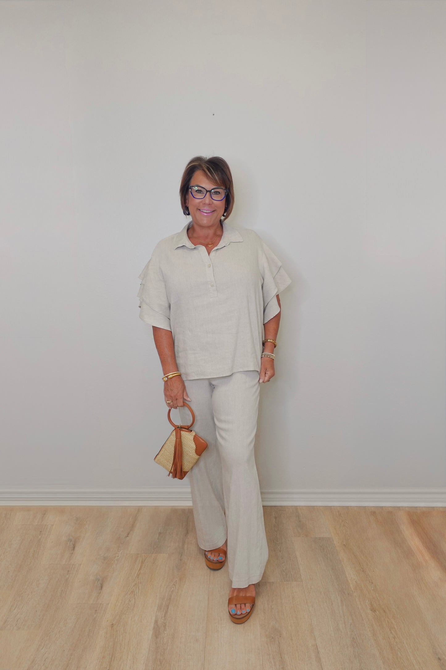 Stella Linen Flare Leg Pant