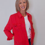 TRUCKET JACKET W/ SHIRRED BACK