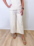 TEXTURED CROPPED WIDE LEG PANT