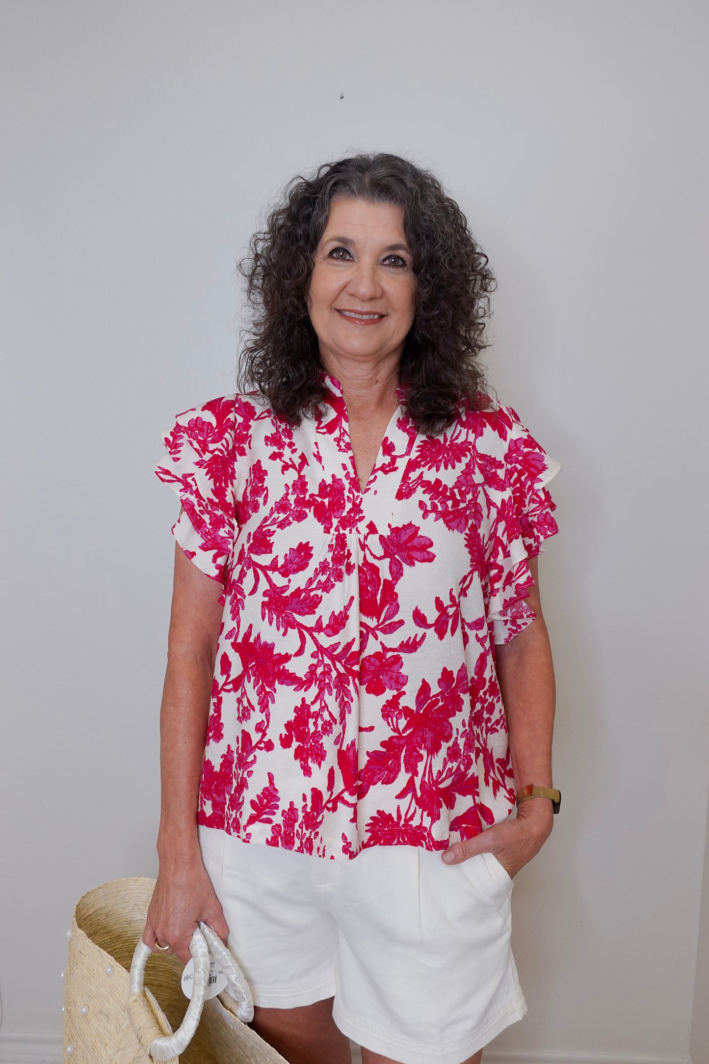 Floral Ruffled Sleeve Blouse