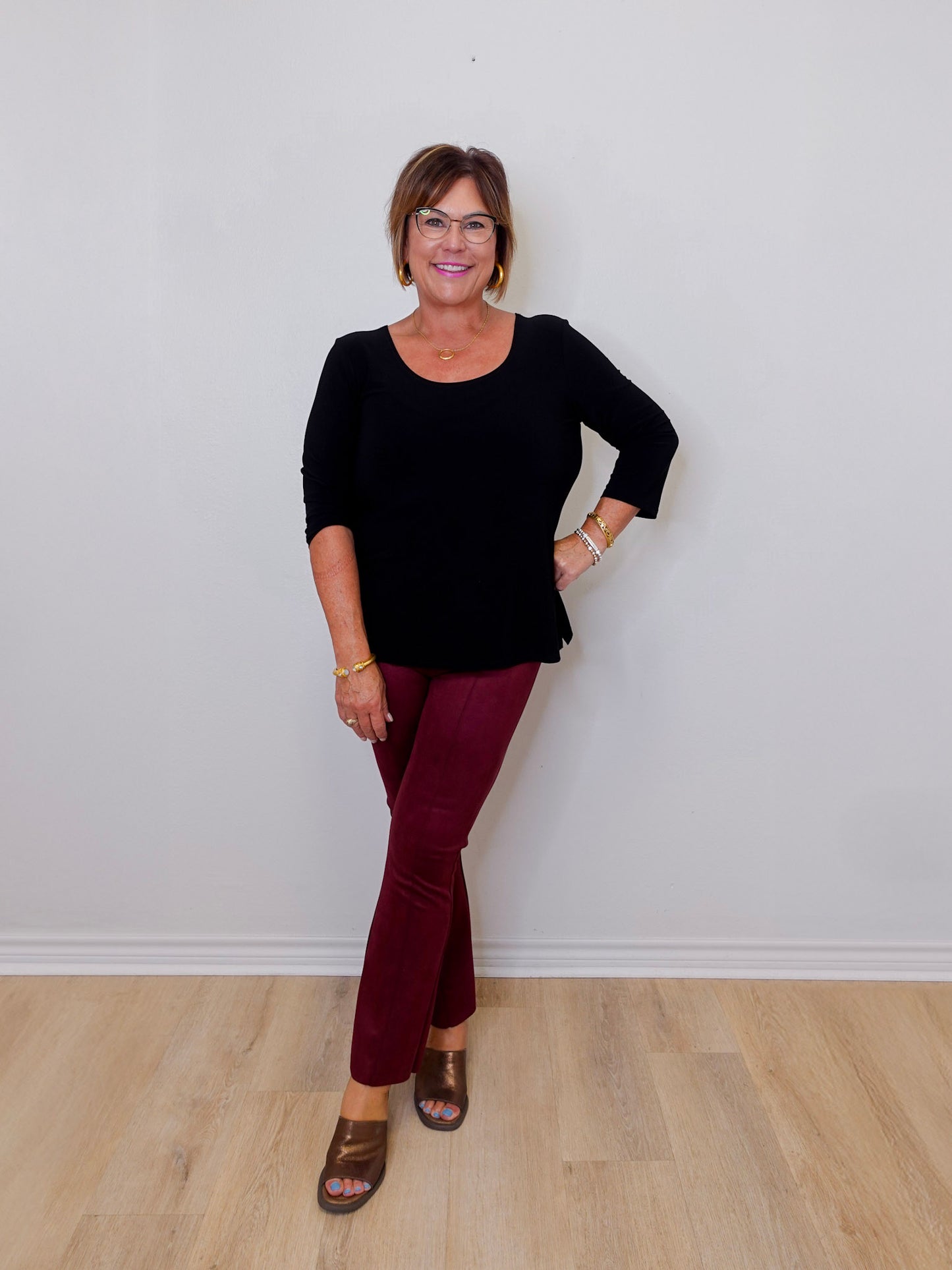 Silky Knit Scoop Neck Top