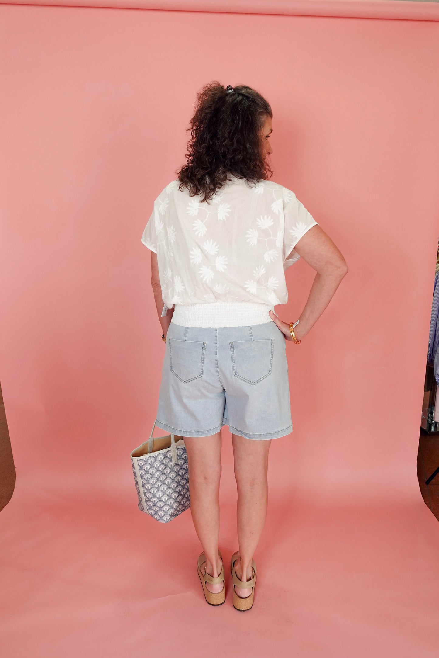POPOVER BLOUSE W/ WAIST SHIRRING