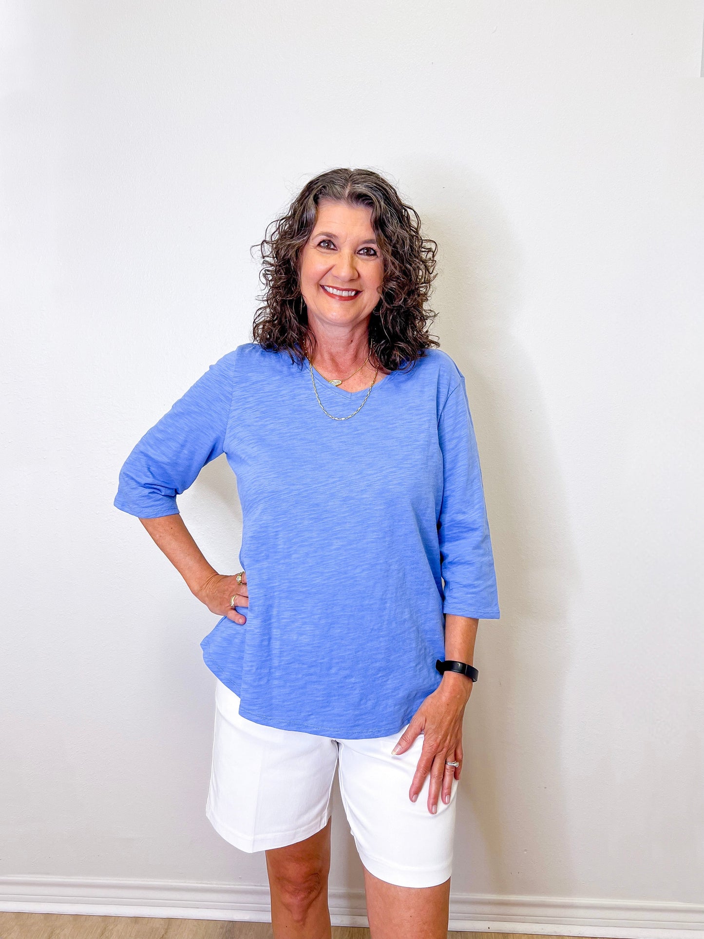 PERUVIAN COTTON ELBOW SLEEVE TEE
