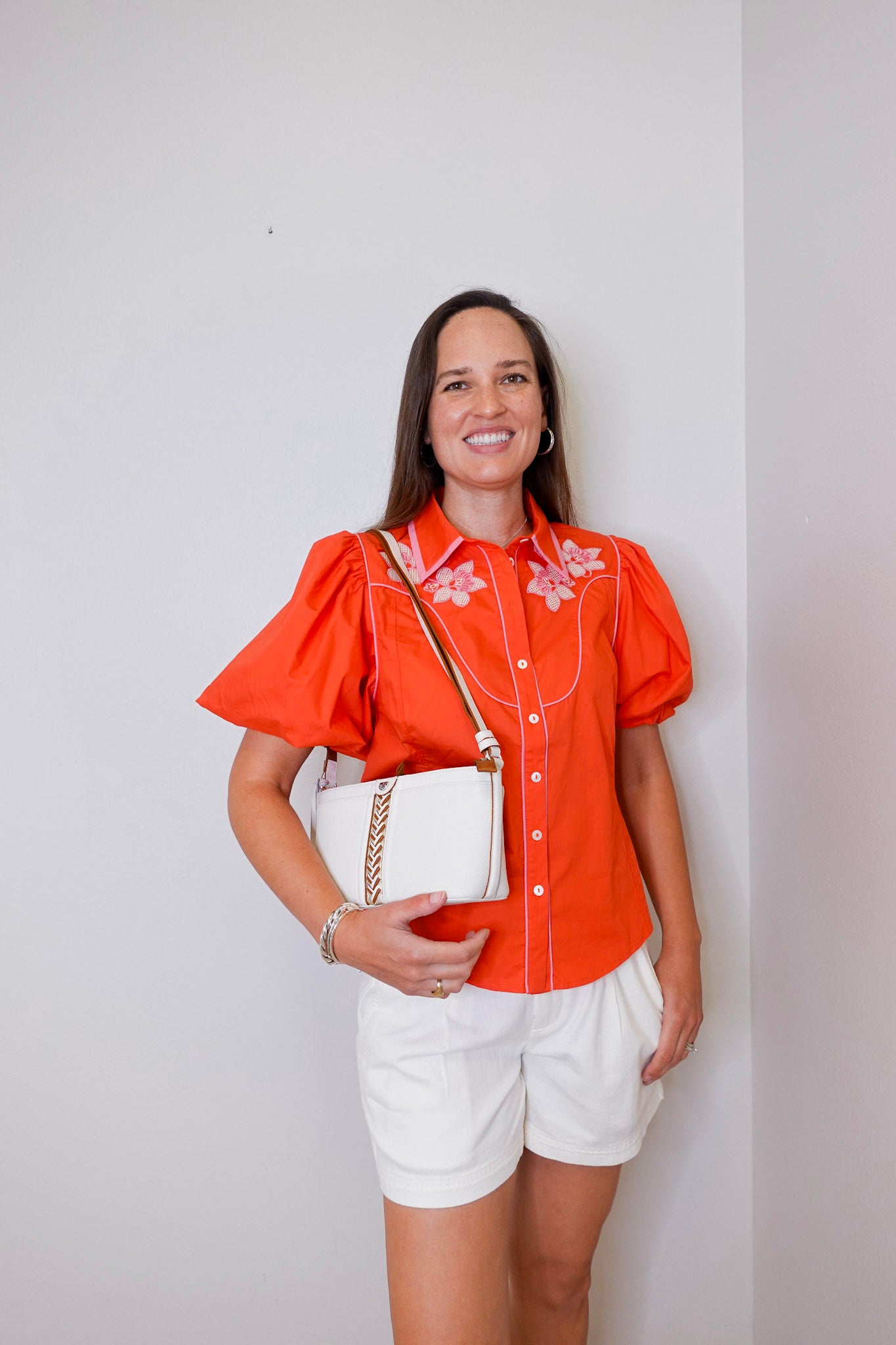 Puff Sleeve Embroidered Blouse