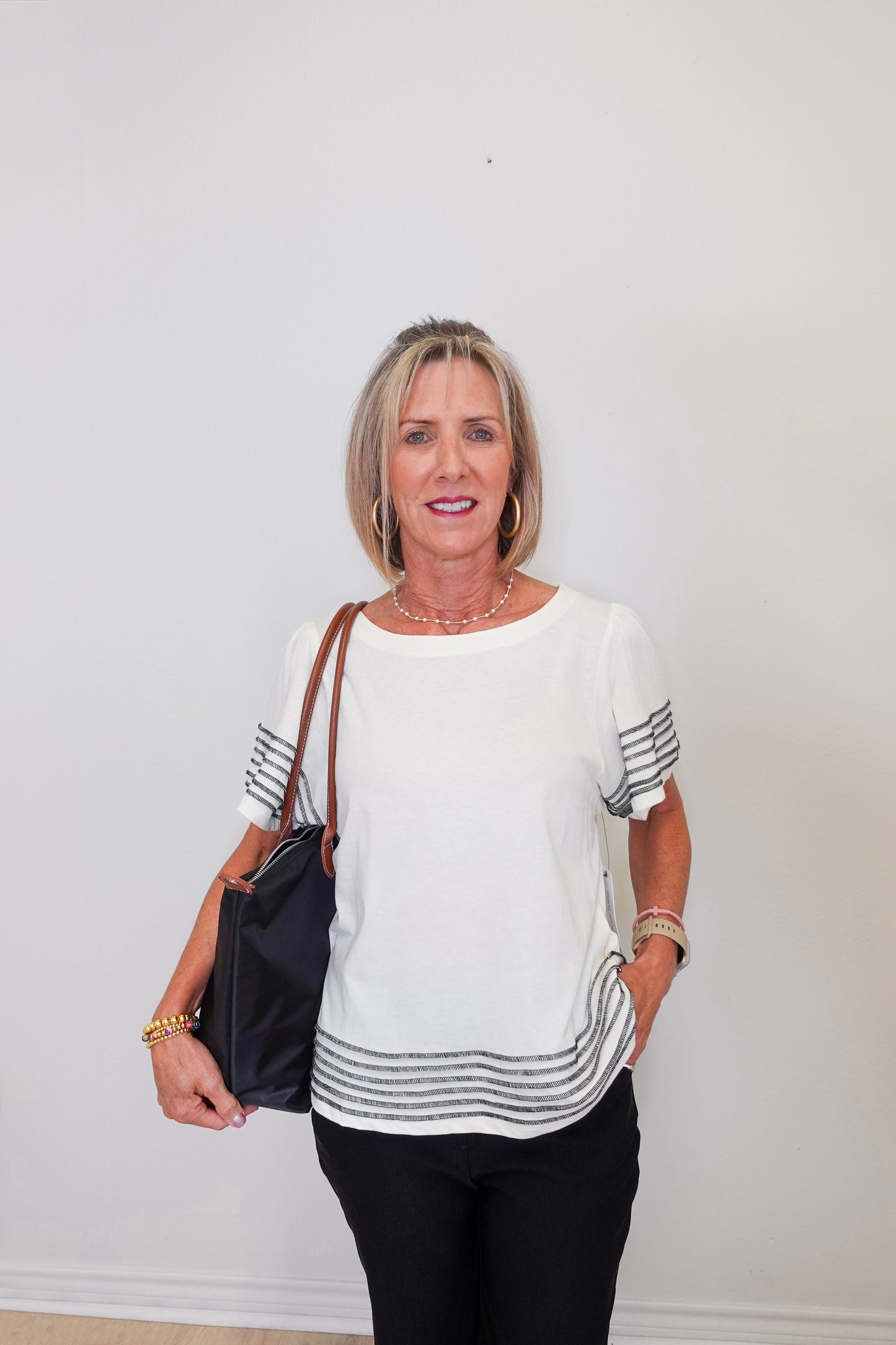 Boatneck Top W/ Contrast
