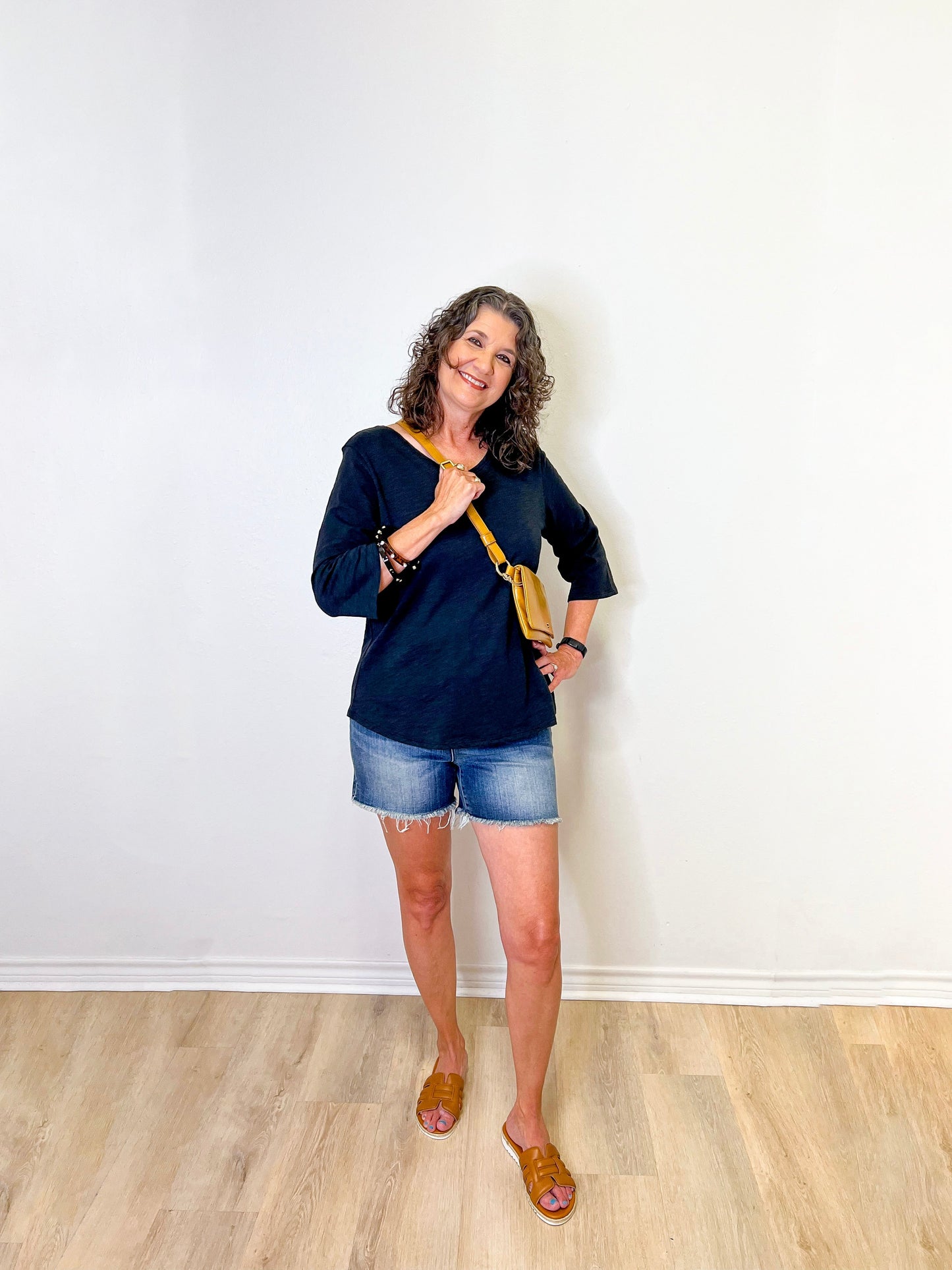 PERUVIAN COTTON ELBOW SLEEVE TEE