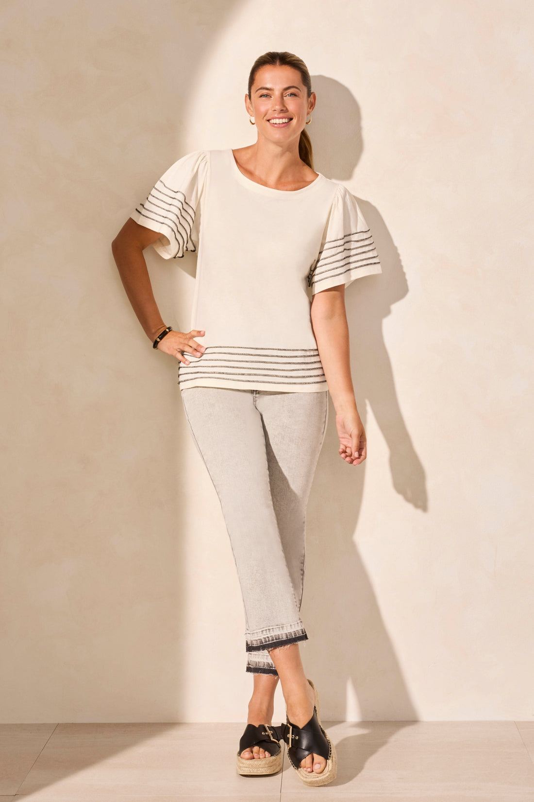 Boatneck Top W/ Contrast