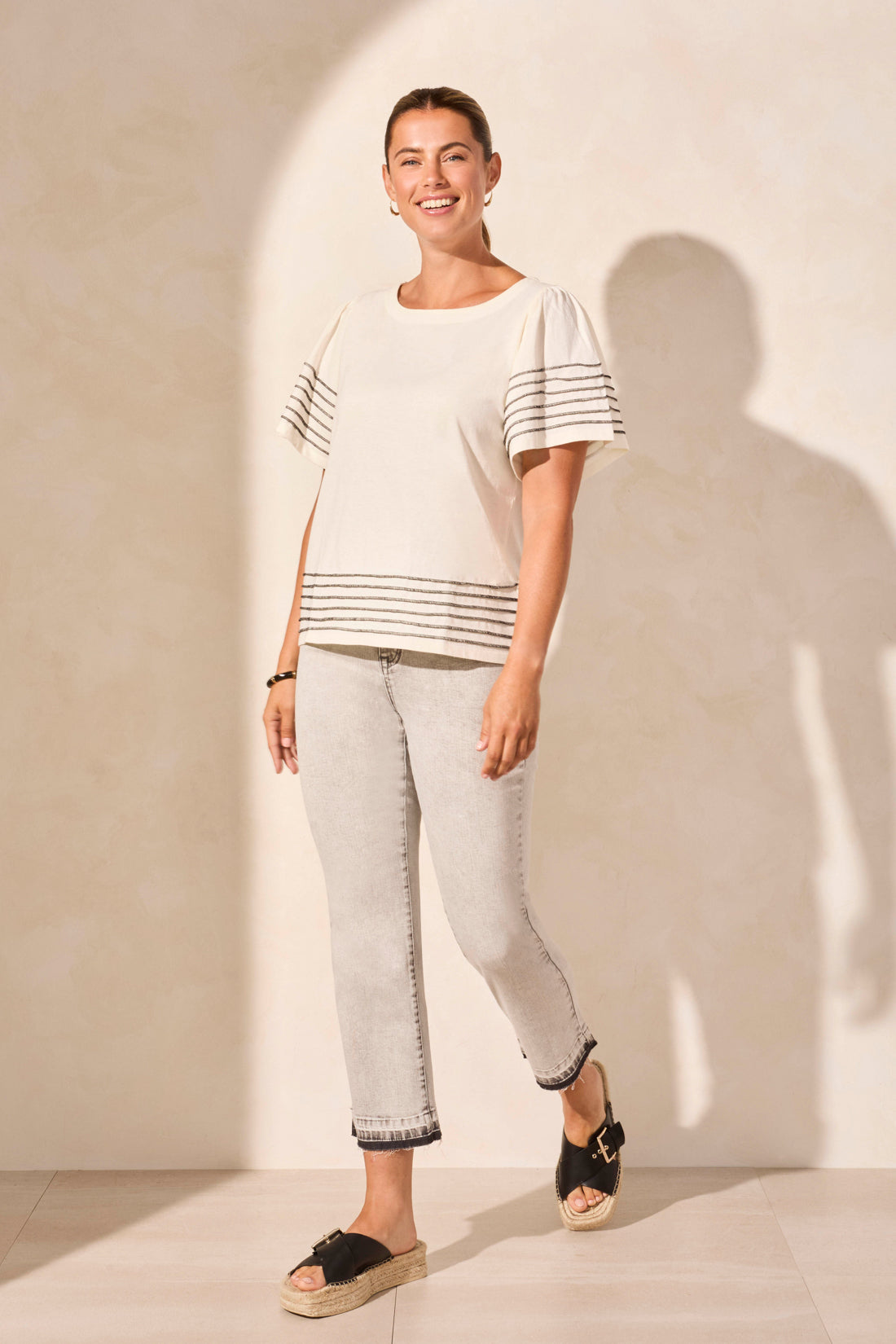 Boatneck Top W/ Contrast