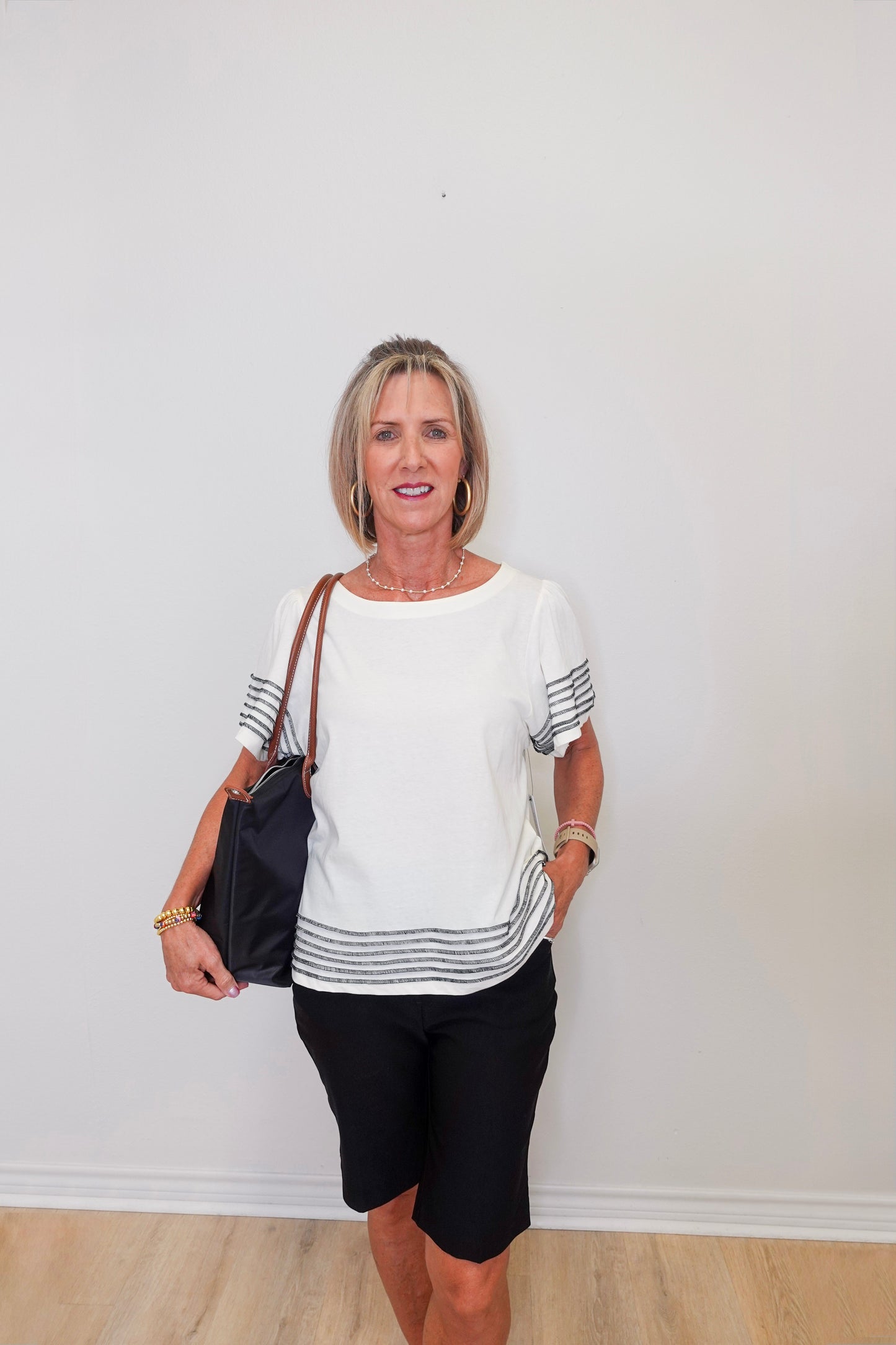 Boatneck Top W/ Contrast