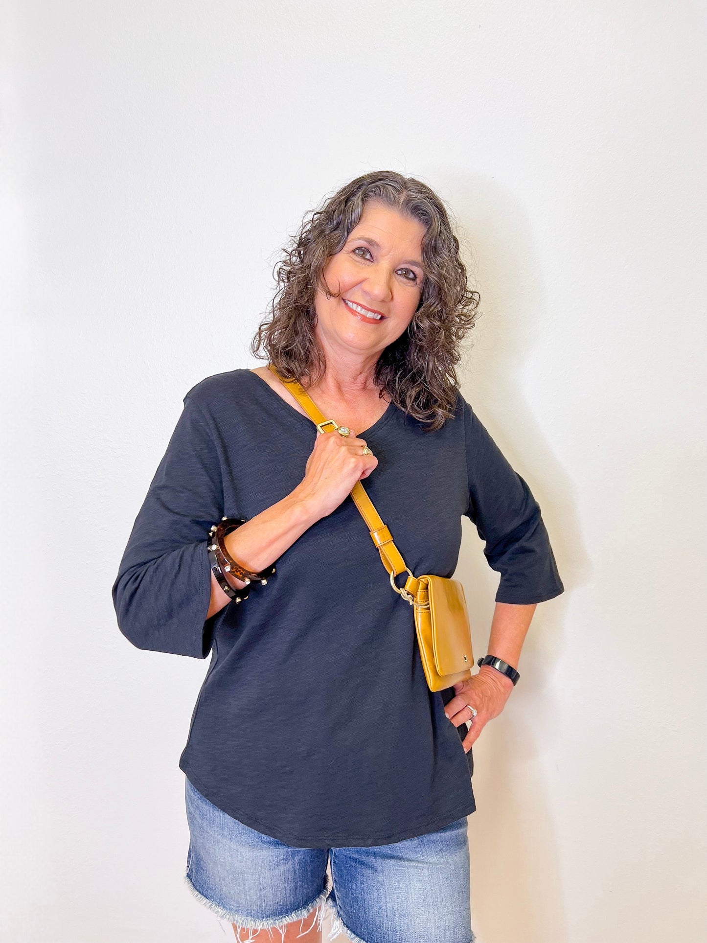 PERUVIAN COTTON ELBOW SLEEVE TEE