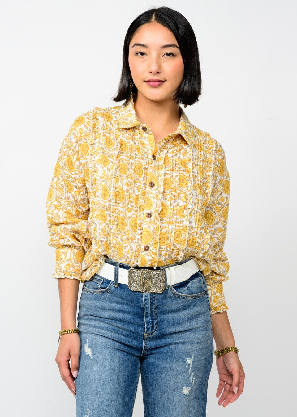 Tuxedo Gauze Top