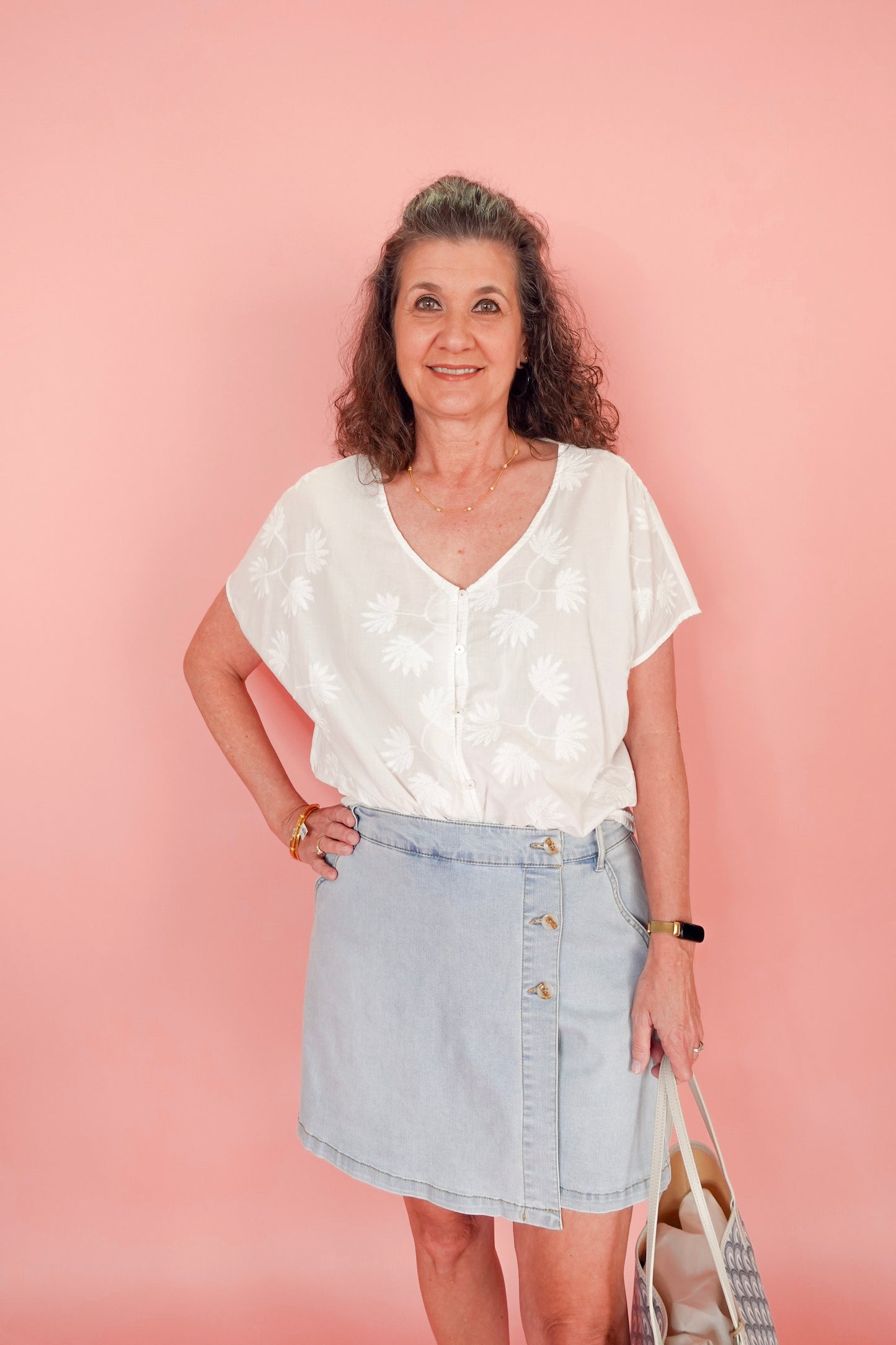 POPOVER BLOUSE W/ WAIST SHIRRING