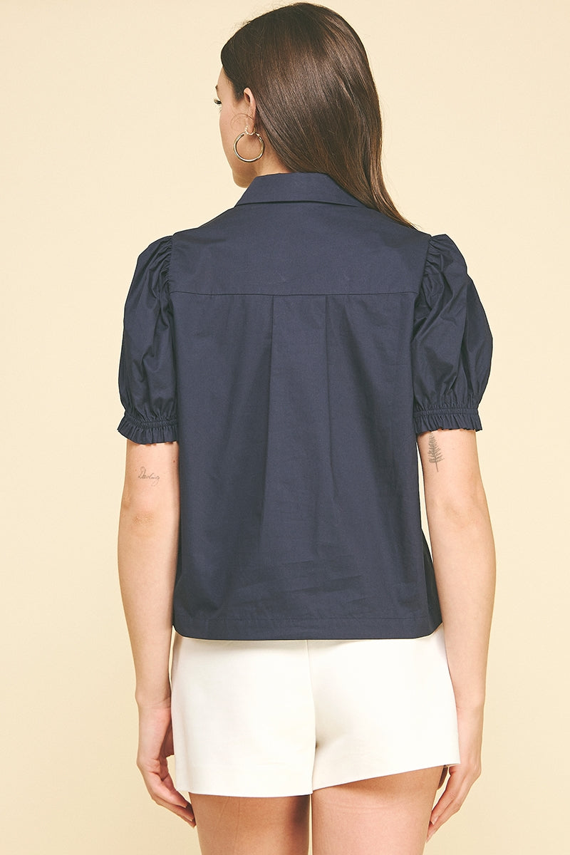 Cotton Puff Sleeve Blouse