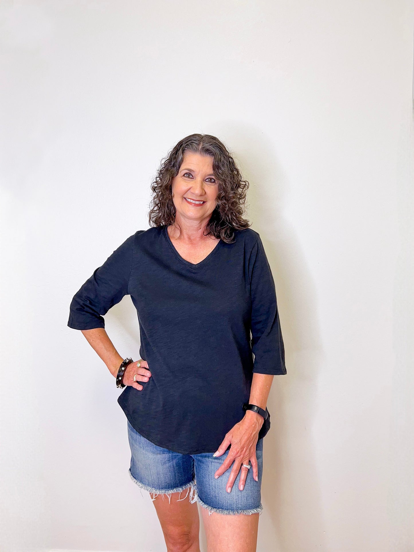 PERUVIAN COTTON ELBOW SLEEVE TEE