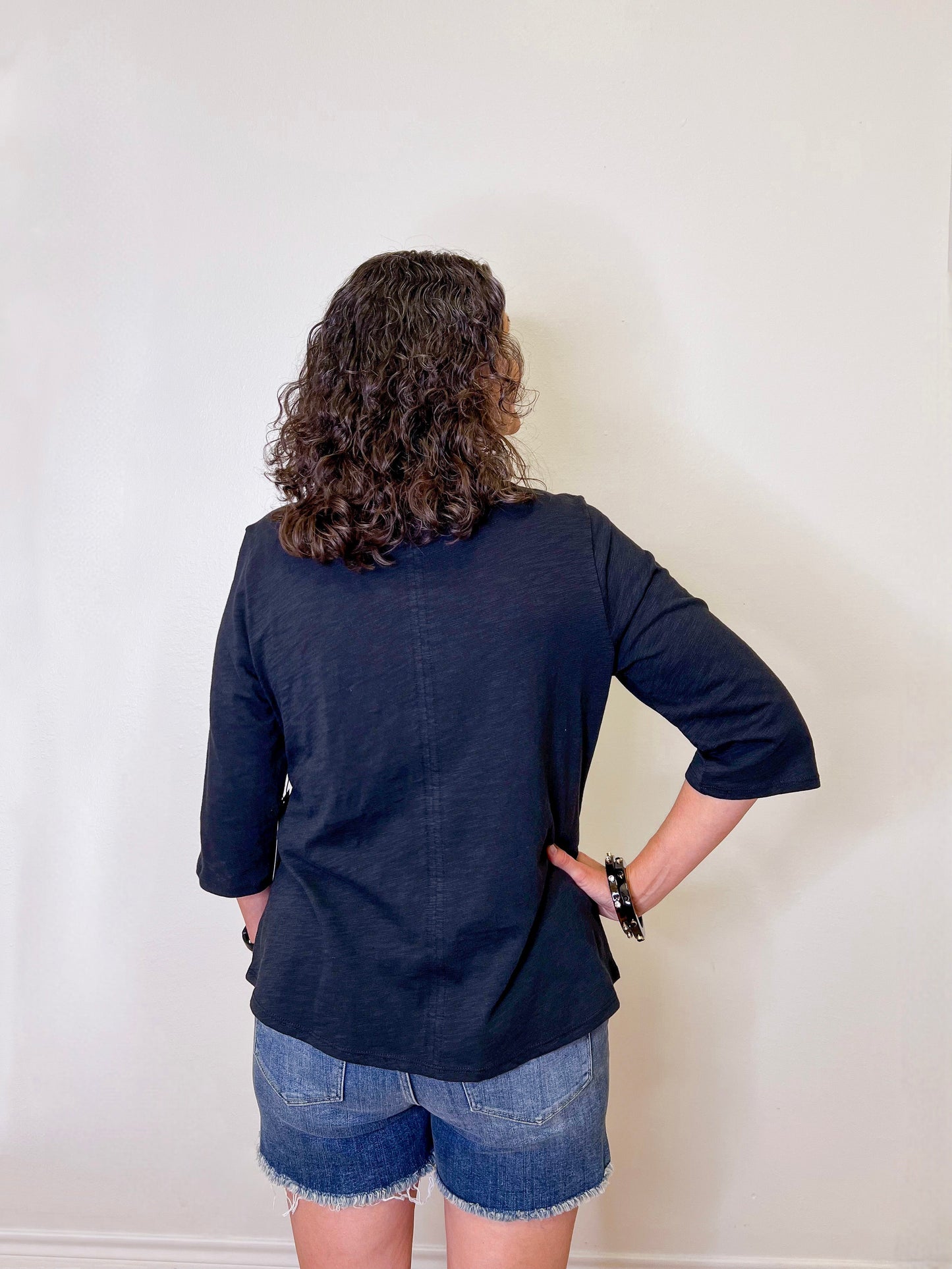 PERUVIAN COTTON ELBOW SLEEVE TEE