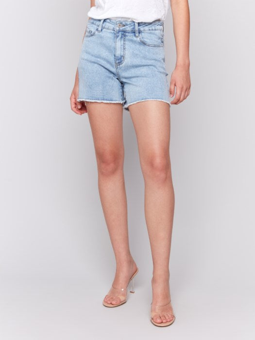 EMBELLISHED DENIM SHORTS