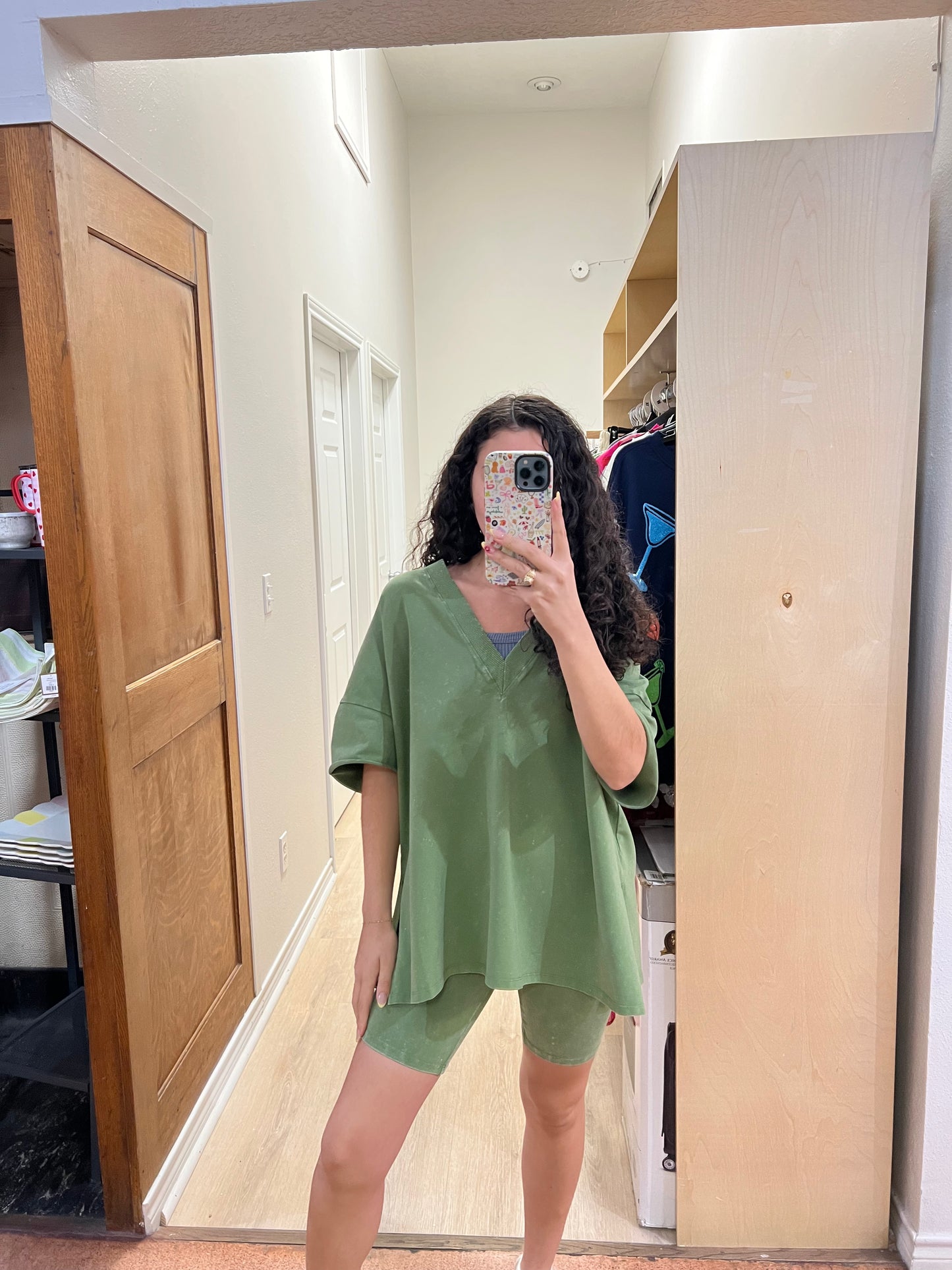 V-Neck Drop Shoulder Boxy T-Shirt
