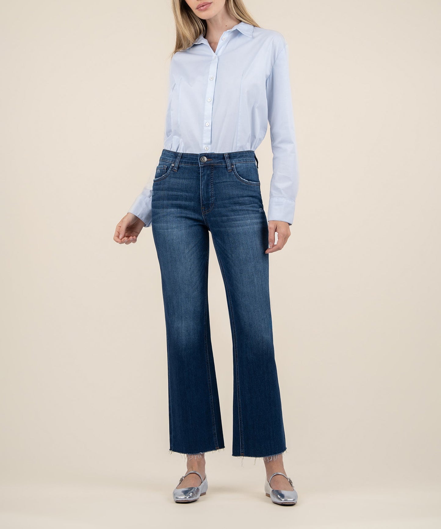 Kelsey High Rise Fab Ab Ankle Flare Jean