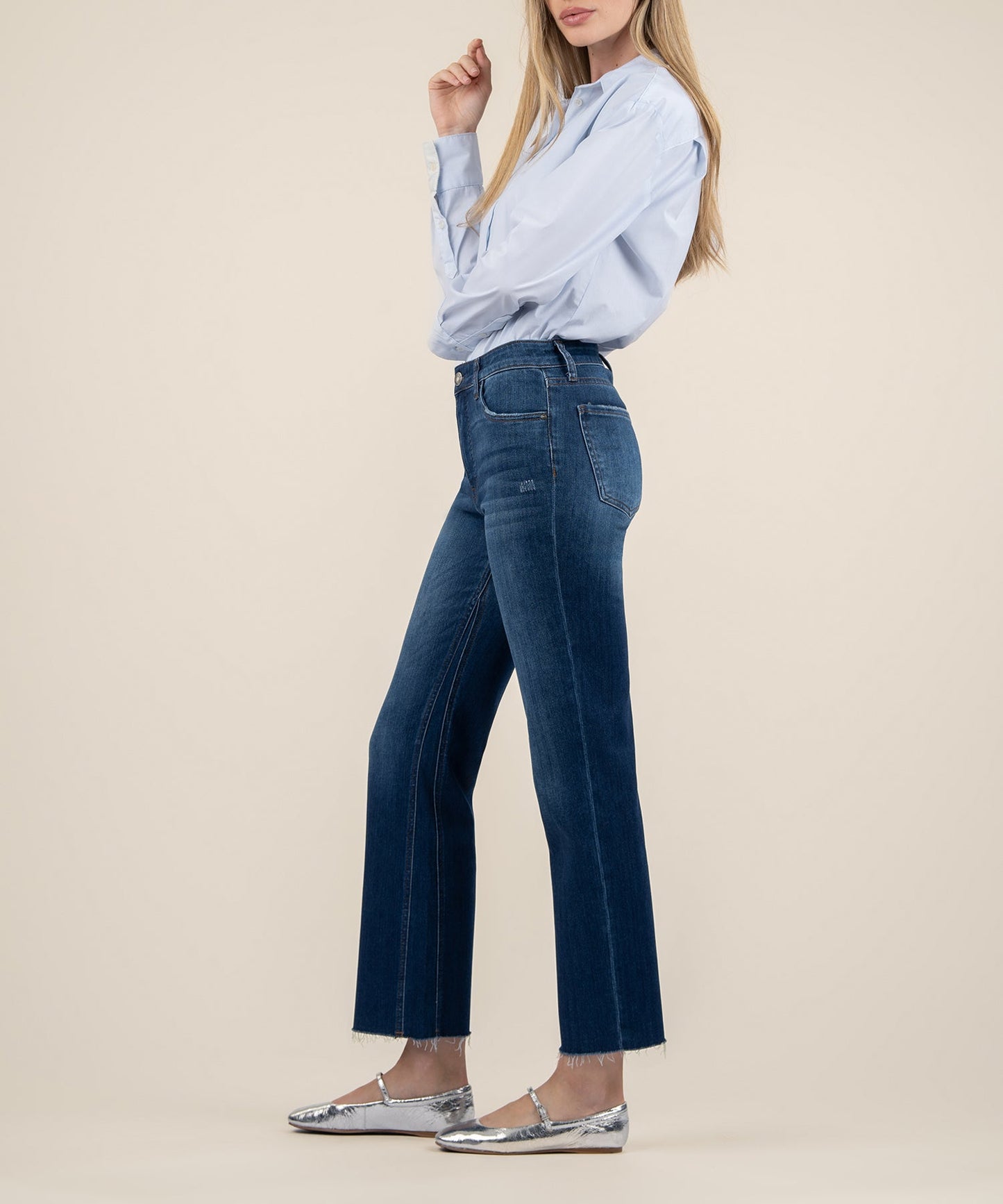Kelsey High Rise Fab Ab Ankle Flare Jean