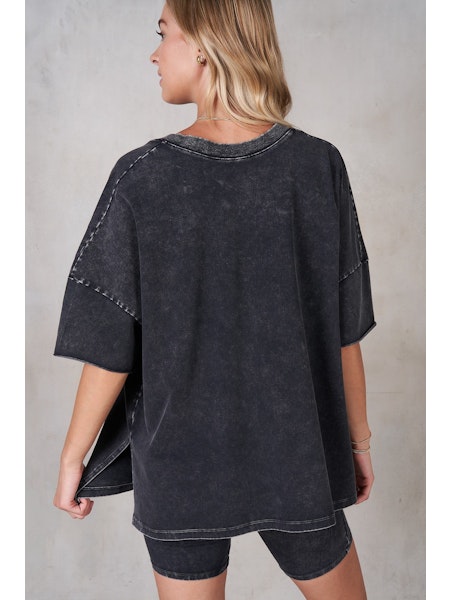 V-Neck Drop Shoulder Boxy T-Shirt
