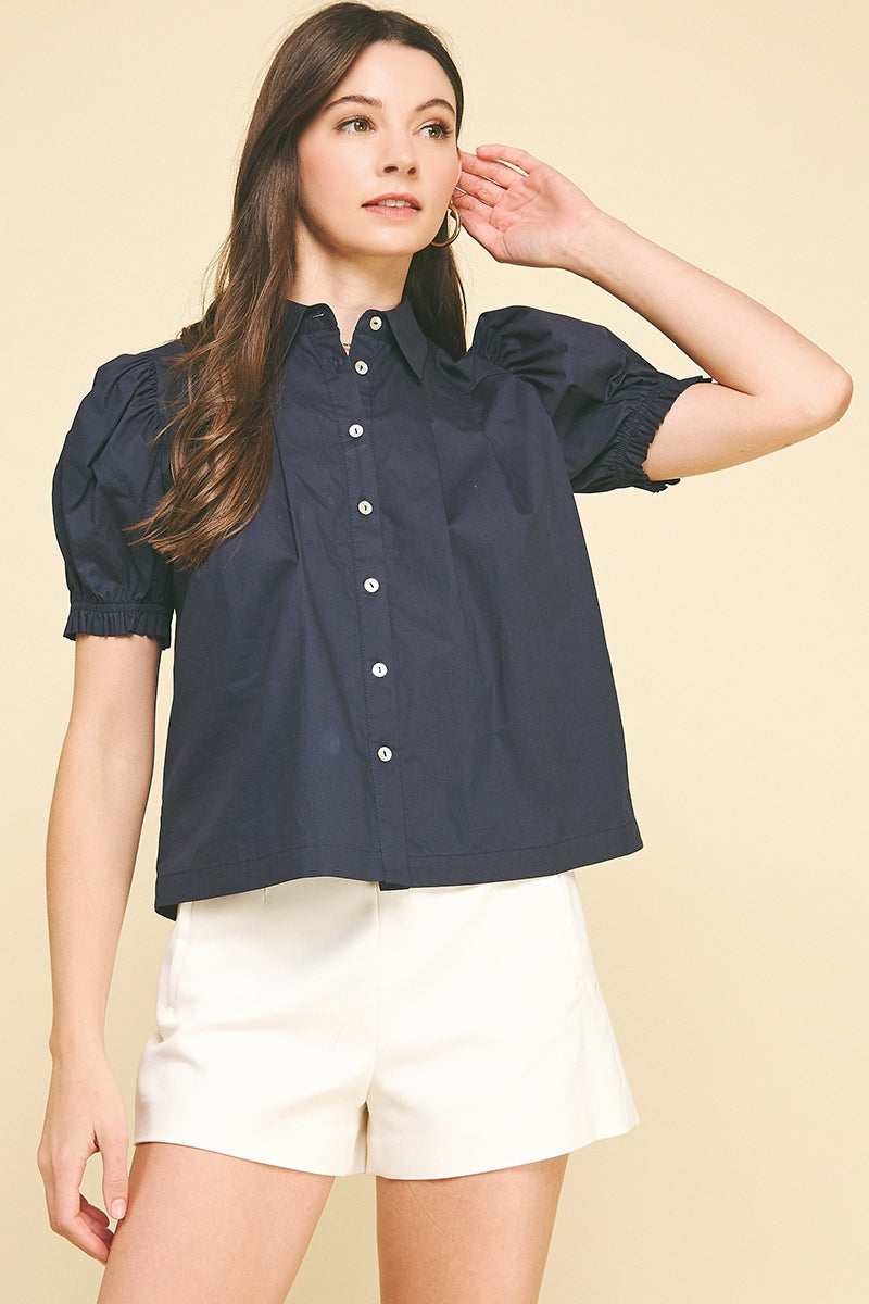 Cotton Puff Sleeve Blouse