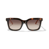 Tortoiseshell sunglasses with brown gradient lenses on a white background