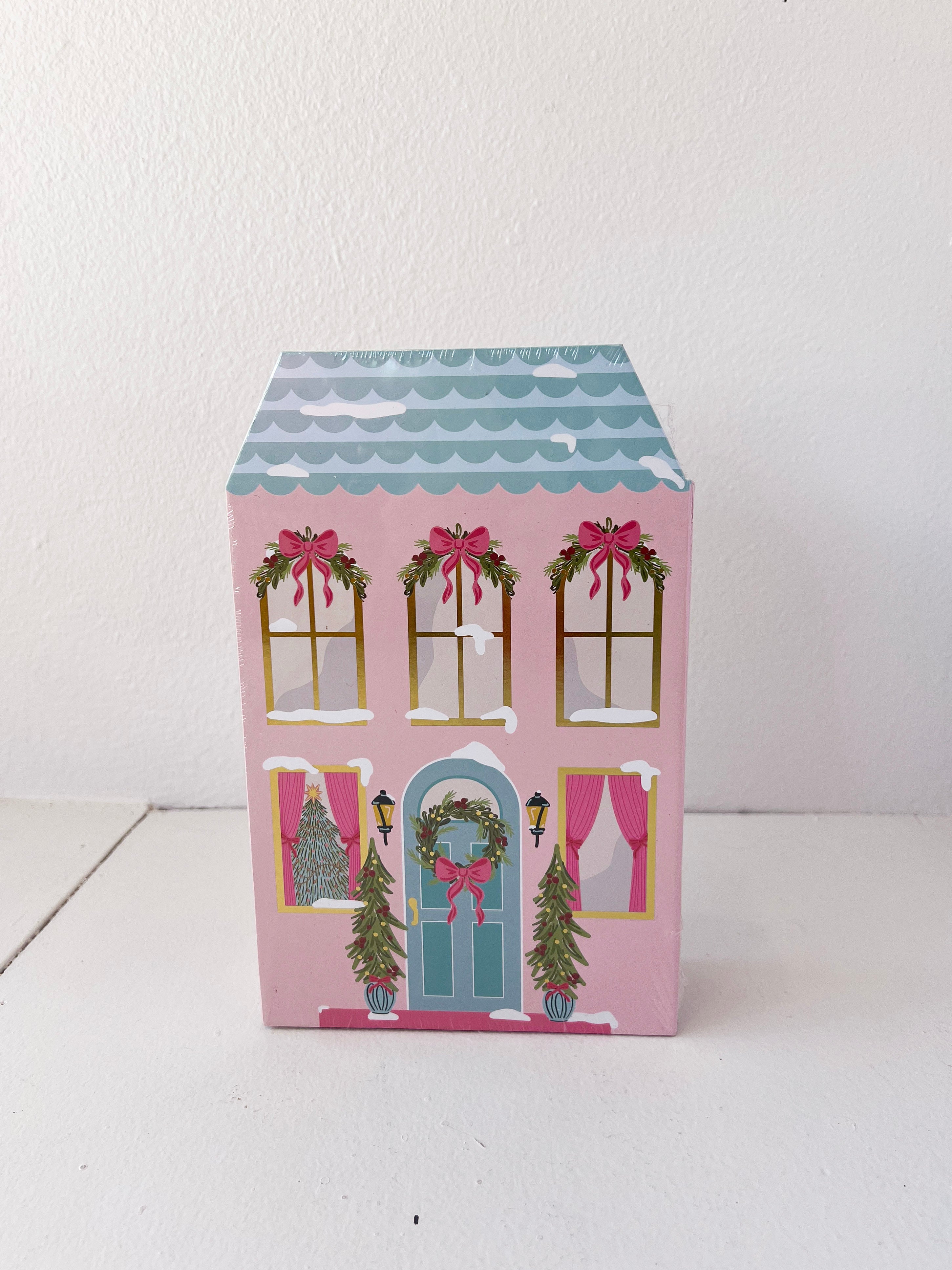 Decorative box with a festive design on a white background