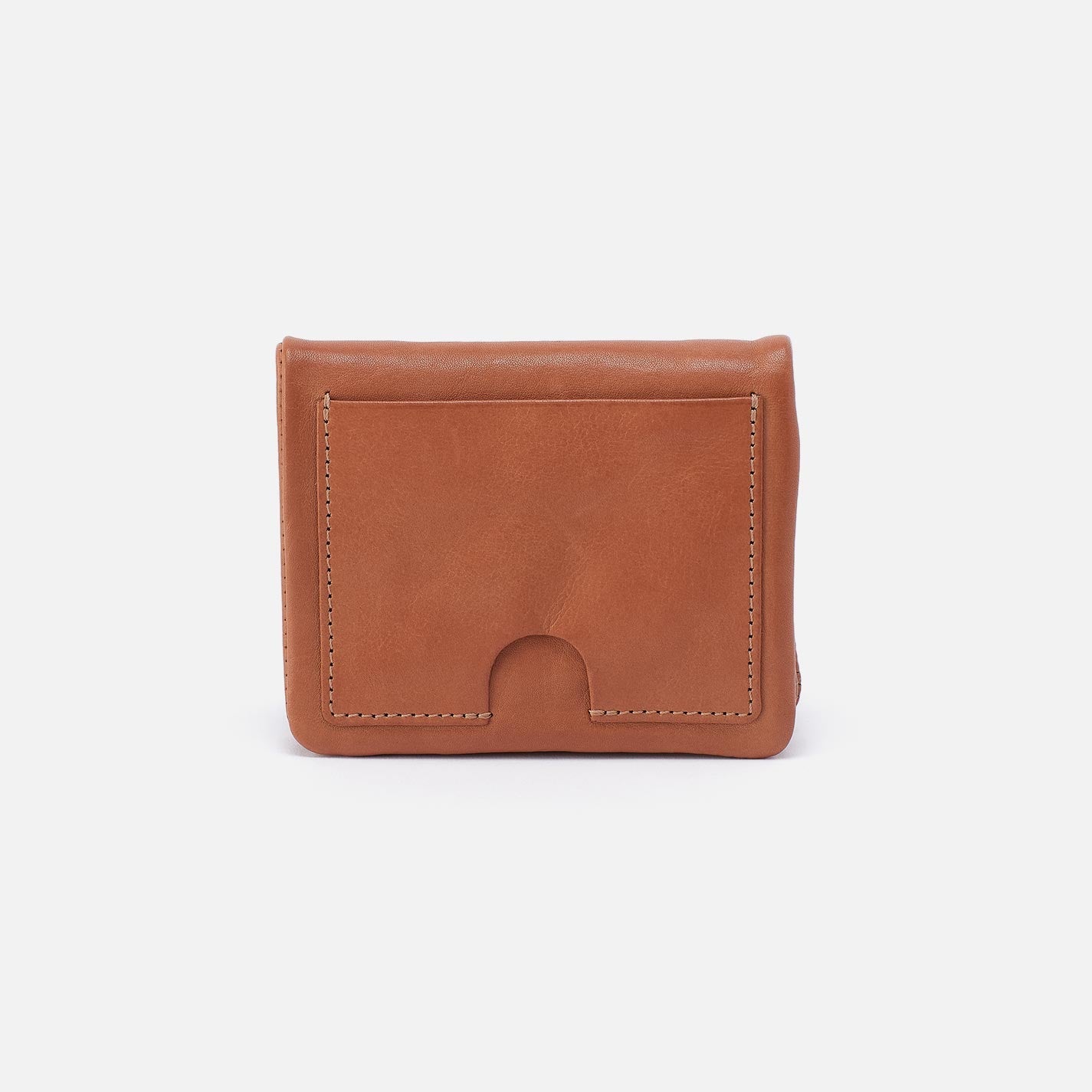 Brown leather wallet on a white background