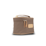 Brown bag with a handle on a white background