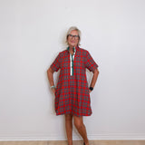 Plaid Short Sleeve Dress
