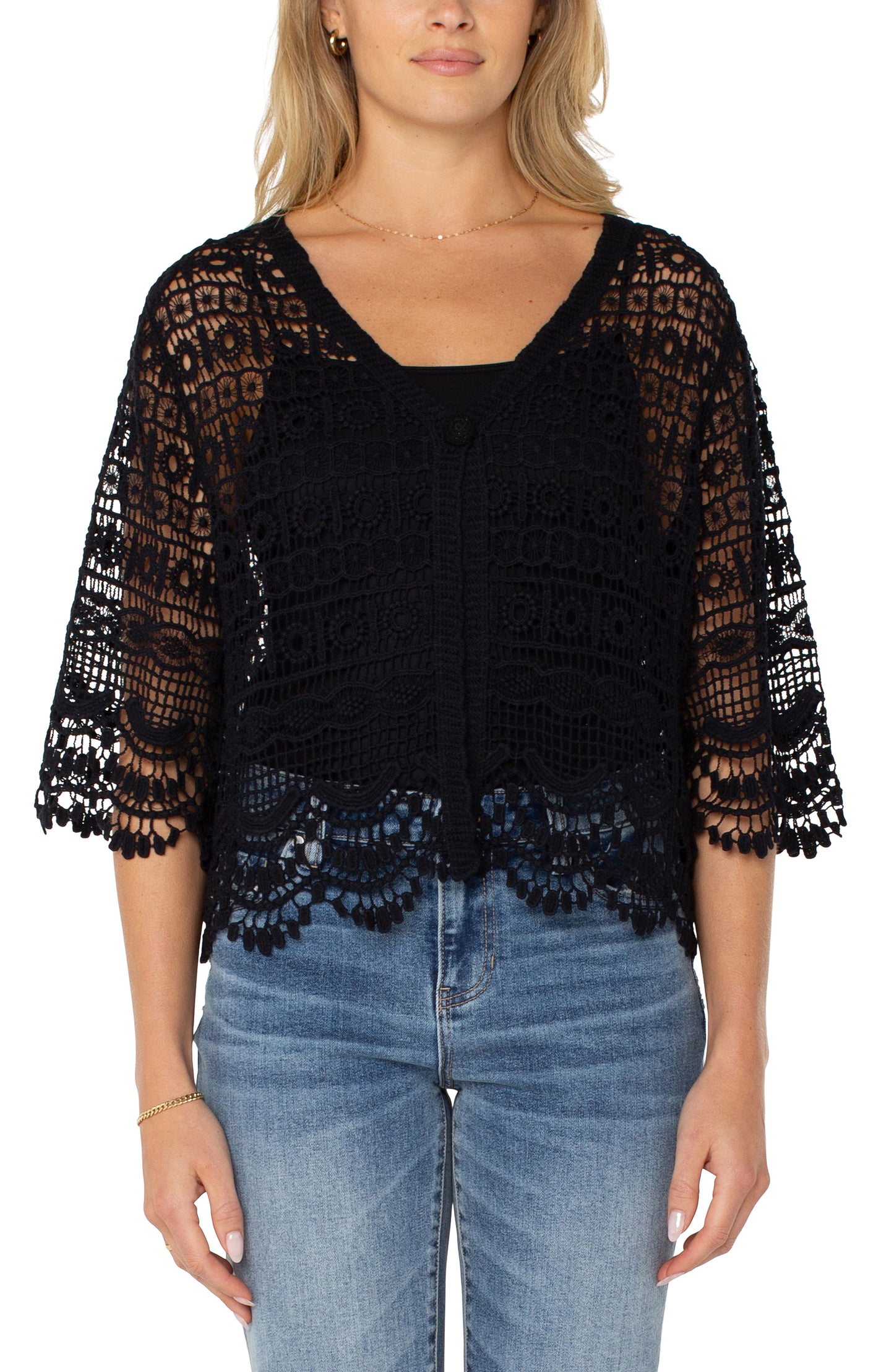 SHORT SLEEVE LACE BOLERO