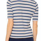 Shirred Half Sleeve Henley Top