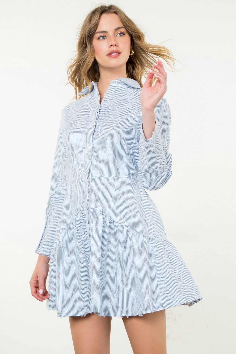 Striped Fringe Detail Dress
