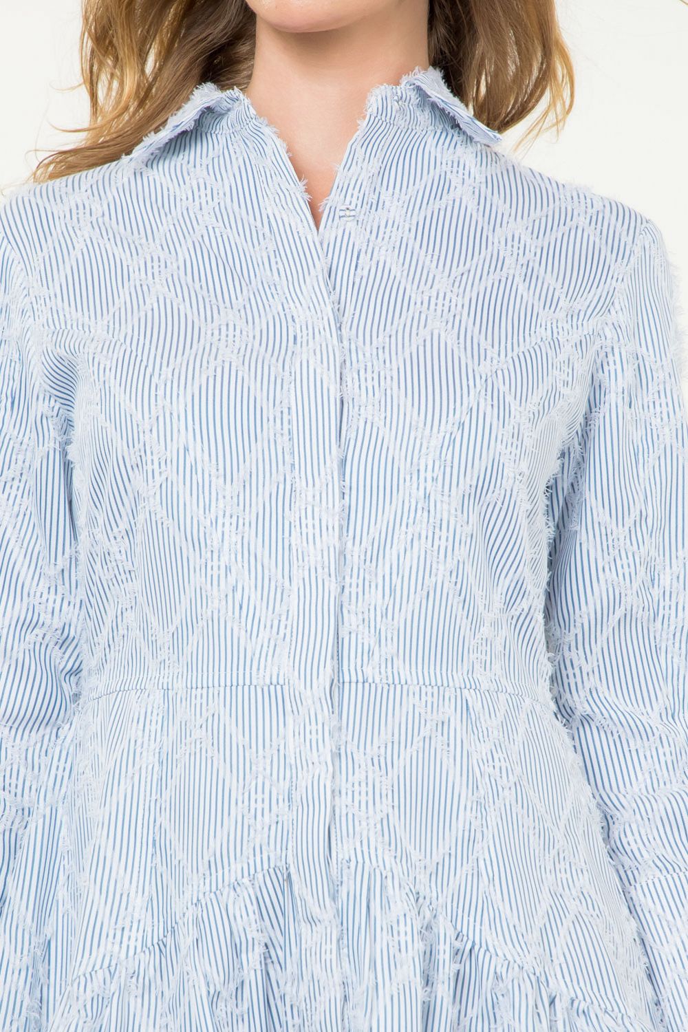 Striped Fringe Detail Dress