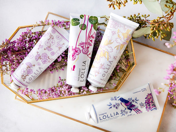 Luxurious Lollia bath and body products with delicate fragrances and nourishing ingredients for a spa-like experience at home