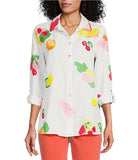 FRUIT EMB. BUTTON FRONT TUNIC