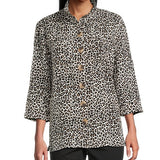 Printed Button Front Camp Shirt