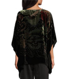 OVERSIZED BURNOUT VELVET PONCHO