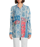 MULTI PRINT BUTTON FRONT BLOUSE