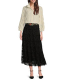 LACE TIERED SKIRT W/ BELT