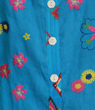 EMBROIDERED BUTTON FRONT TUNIC