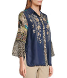 EMBROIDERED BUTTON FRONT TOP