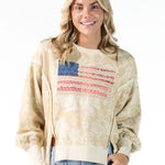 Washed Flag Sweatshirt - TresChicTexas
