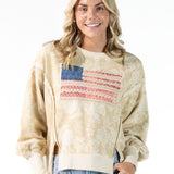 Washed Flag Sweatshirt - TresChicTexas