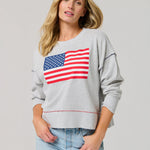 American Flag Relaxed Sweatshirt - TresChicTexas