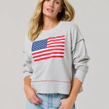 American Flag Relaxed Sweatshirt - TresChicTexas
