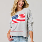 American Flag Relaxed Sweatshirt - TresChicTexas
